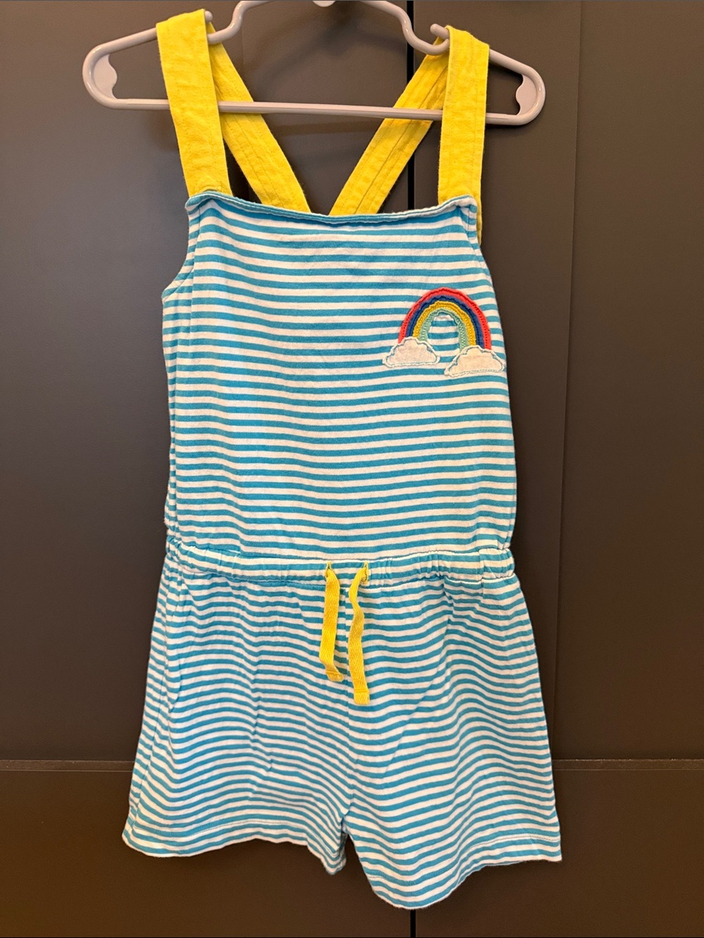 Mini Boden Striped Rainbow Romper